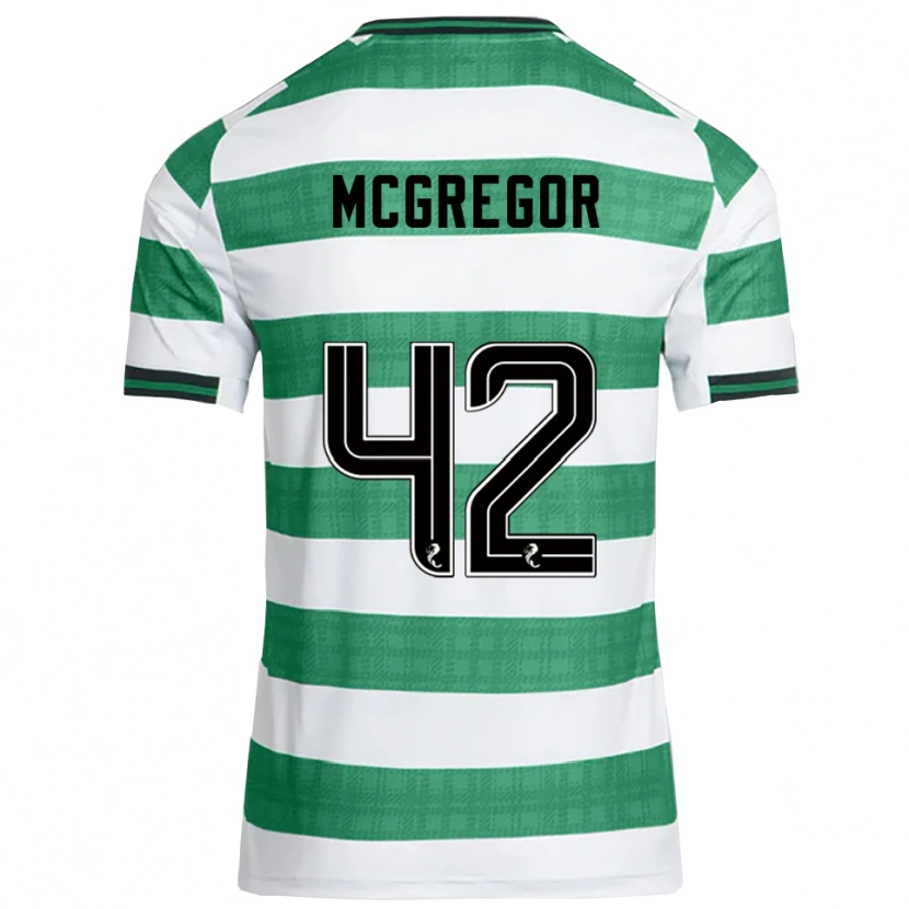 Danxen Niño Camiseta Callum Mcgregor #42 Verde Blanco 1ª Equipación 2025/26 La Camisa