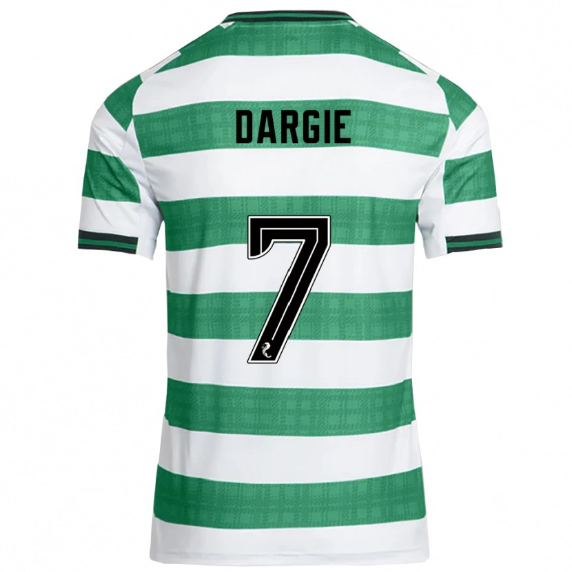 Danxen Niño Camiseta Rhys Dargie #7 Verde Blanco 1ª Equipación 2025/26 La Camisa