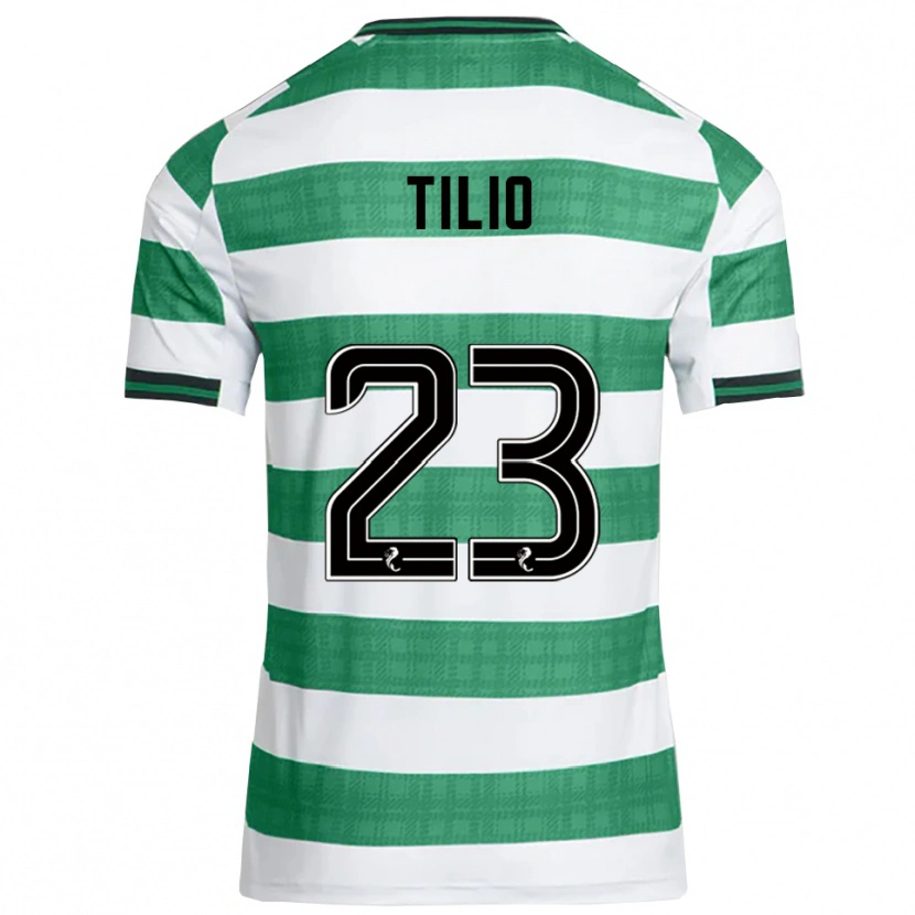 Danxen Niño Camiseta Marco Tilio #23 Verde Blanco 1ª Equipación 2025/26 La Camisa