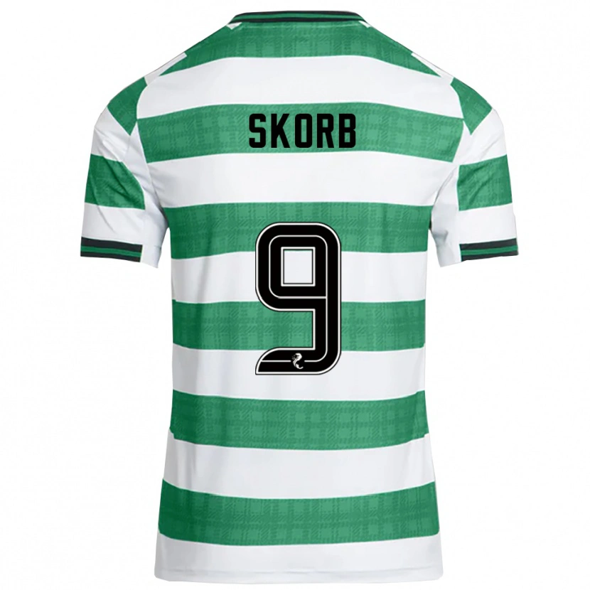 Danxen Niño Camiseta Filip Skorb #9 Verde Blanco 1ª Equipación 2025/26 La Camisa