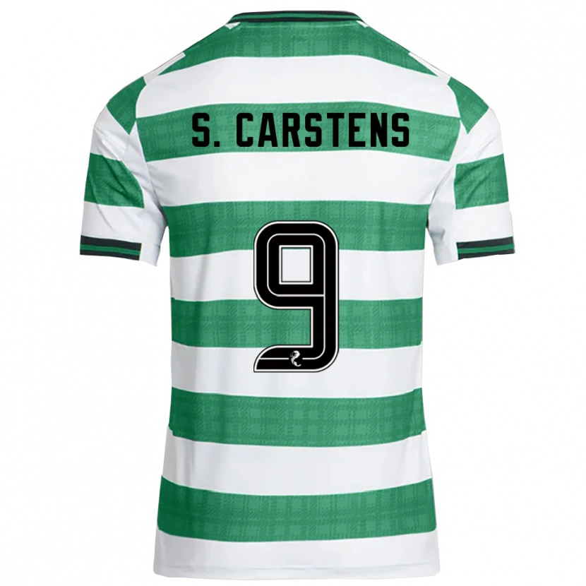Danxen Niño Camiseta Signe Carstens #9 Verde Blanco 1ª Equipación 2025/26 La Camisa
