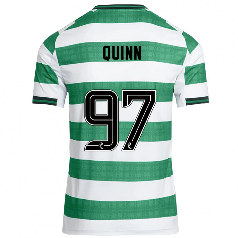 Danxen Niño Camiseta Ben Quinn #97 Verde Blanco 1ª Equipación 2025/26 La Camisa