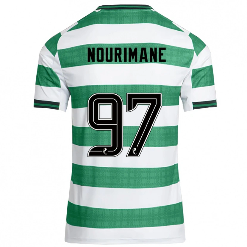 Danxen Niño Camiseta Addi Nourimane #97 Verde Blanco 1ª Equipación 2025/26 La Camisa