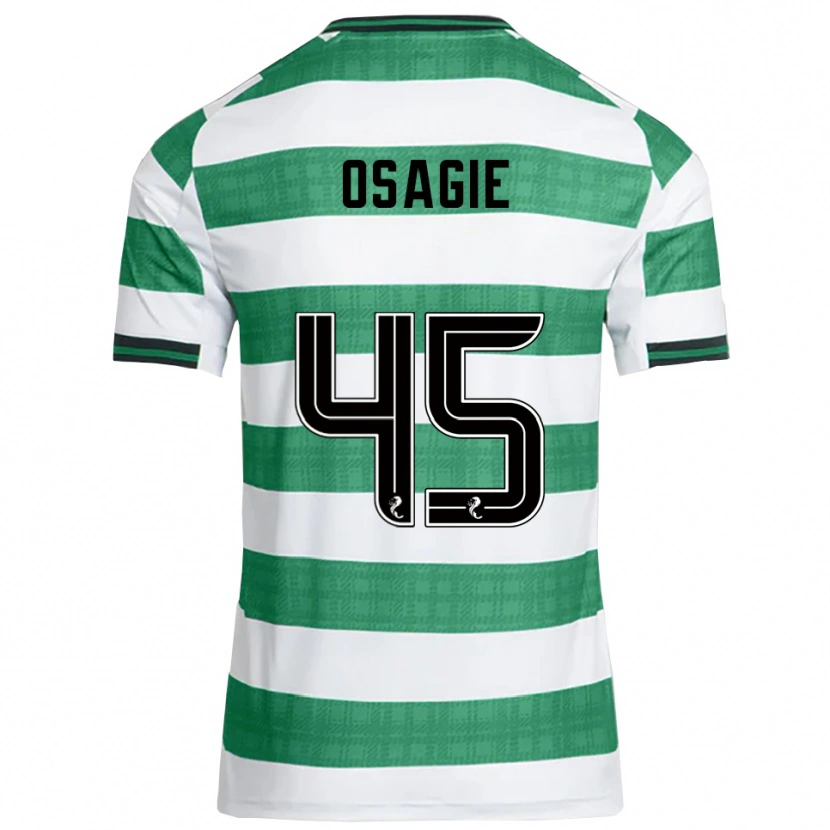 Danxen Niño Camiseta Justin Osagie #45 Verde Blanco 1ª Equipación 2025/26 La Camisa