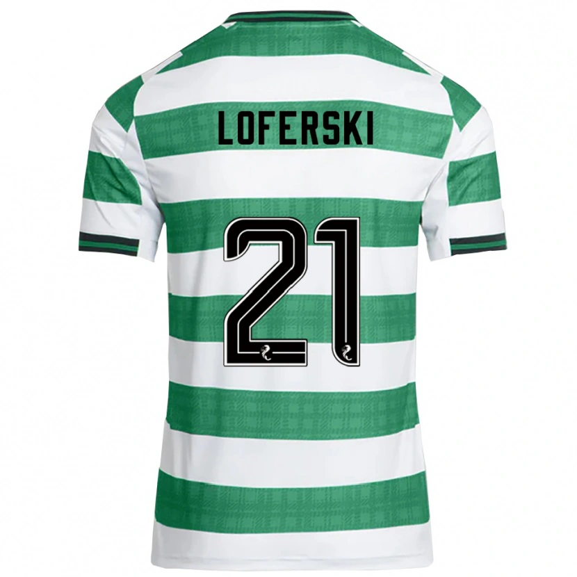 Danxen Niño Camiseta Kit Loferski #21 Verde Blanco 1ª Equipación 2025/26 La Camisa