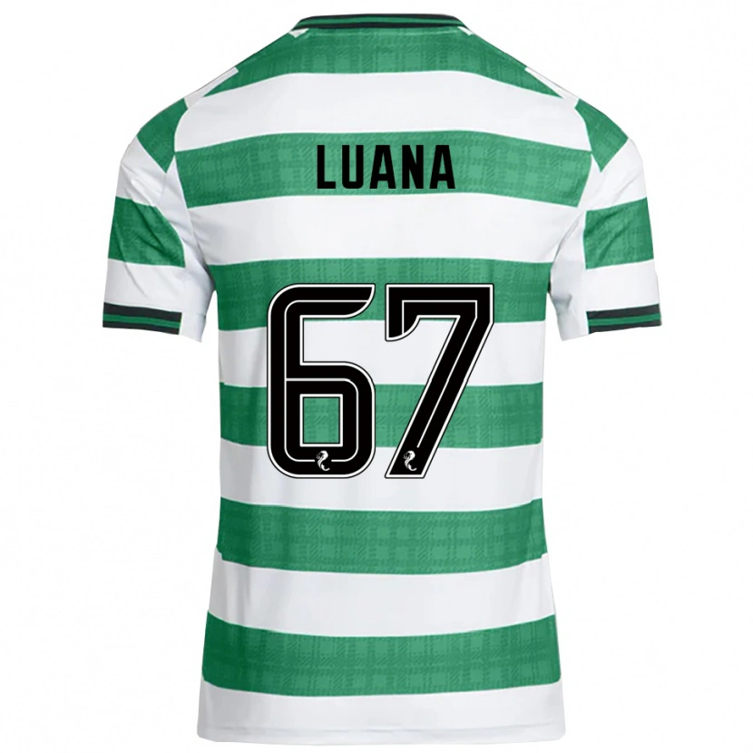 Danxen Niño Camiseta Luana Muñoz #67 Verde Blanco 1ª Equipación 2025/26 La Camisa
