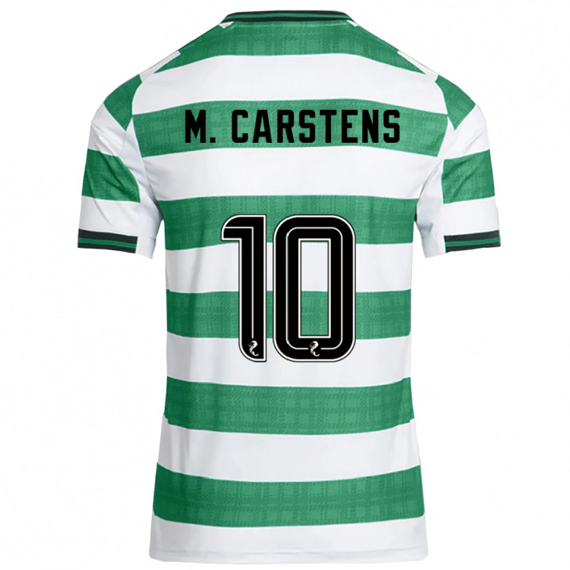 Danxen Niño Camiseta Mathilde Carstens #10 Verde Blanco 1ª Equipación 2025/26 La Camisa