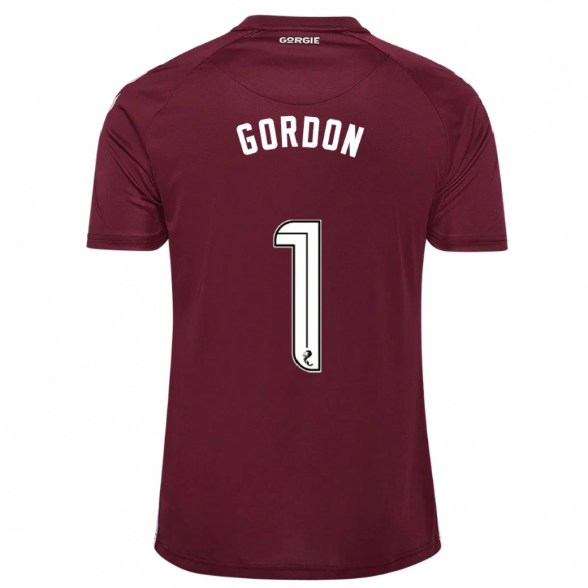 Danxen Niño Camiseta Craig Gordon #1 Borgoña Blanco 1ª Equipación 2025/26 La Camisa
