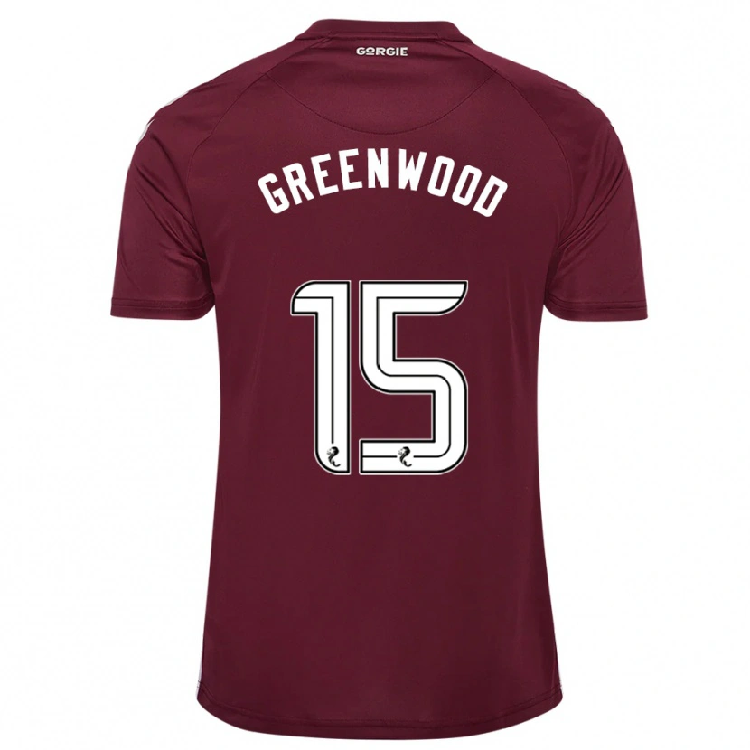 Danxen Niño Camiseta Brodie Greenwood #15 Borgoña Blanco 1ª Equipación 2025/26 La Camisa