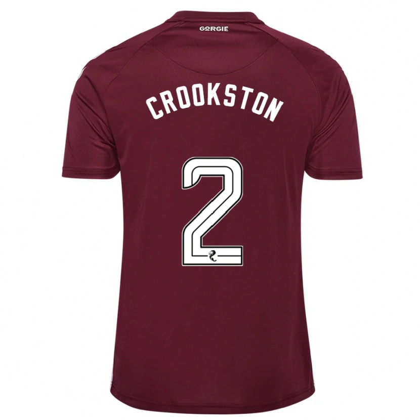 Danxen Niño Camiseta Gregor Crookston #2 Borgoña Blanco 1ª Equipación 2025/26 La Camisa