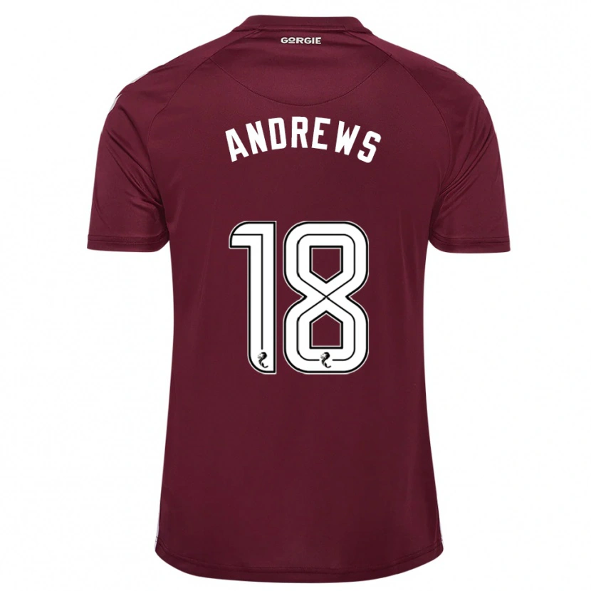 Danxen Niño Camiseta Joely Andrews #18 Borgoña Blanco 1ª Equipación 2025/26 La Camisa