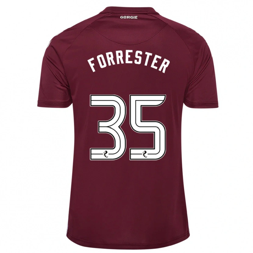 Danxen Niño Camiseta Adam Forrester #35 Borgoña Blanco 1ª Equipación 2025/26 La Camisa