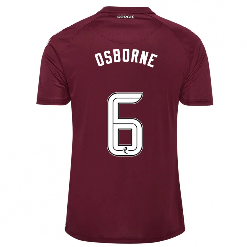 Danxen Niño Camiseta Alfie Osborne #6 Borgoña Blanco 1ª Equipación 2025/26 La Camisa