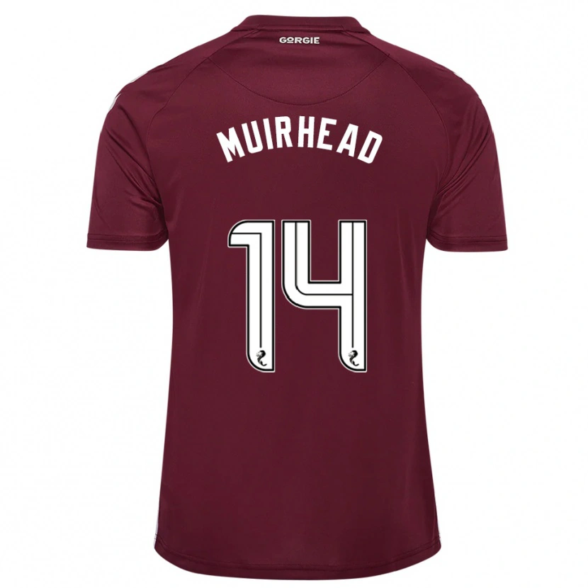 Danxen Niño Camiseta Owen Muirhead #14 Borgoña Blanco 1ª Equipación 2025/26 La Camisa