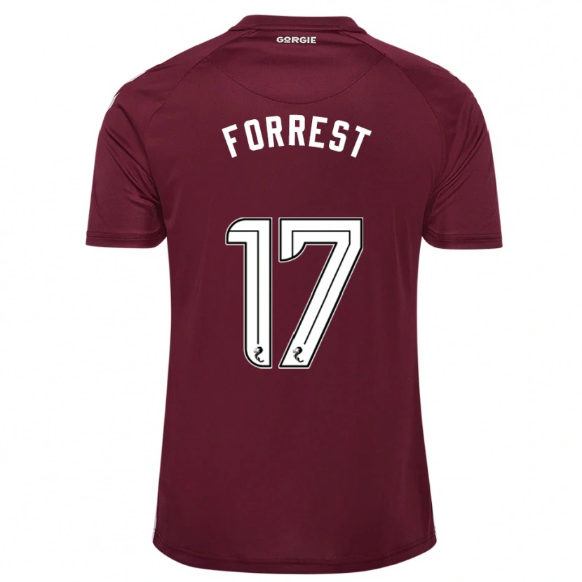 Danxen Niño Camiseta Alan Forrest #17 Borgoña Blanco 1ª Equipación 2025/26 La Camisa