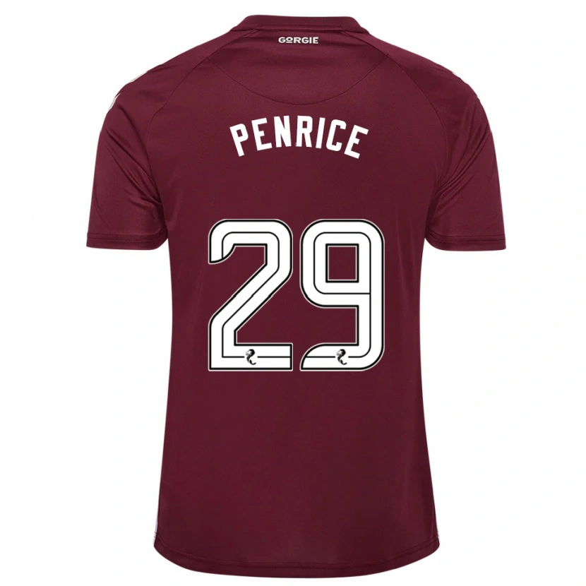 Danxen Niño Camiseta James Penrice #29 Borgoña Blanco 1ª Equipación 2025/26 La Camisa