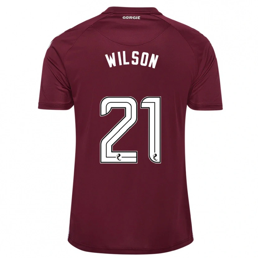 Danxen Niño Camiseta James Wilson #21 Borgoña Blanco 1ª Equipación 2025/26 La Camisa