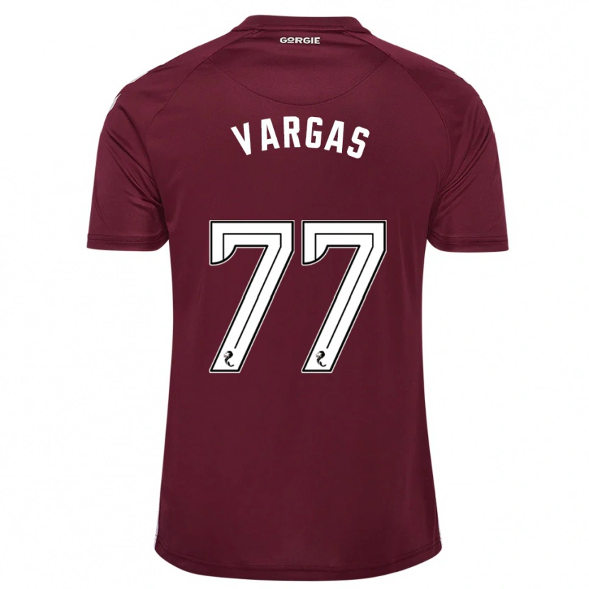 Danxen Niño Camiseta Kenneth Vargas #77 Borgoña Blanco 1ª Equipación 2025/26 La Camisa