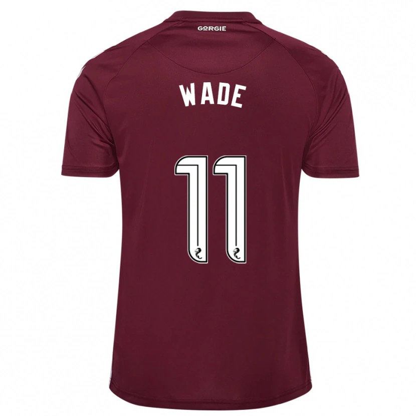 Danxen Niño Camiseta Lauren Wade #11 Borgoña Blanco 1ª Equipación 2025/26 La Camisa