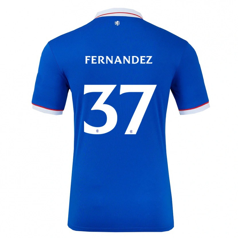 Danxen Niño Camiseta Emmanuel Fernandez #37 Azul Blanco 1ª Equipación 2025/26 La Camisa