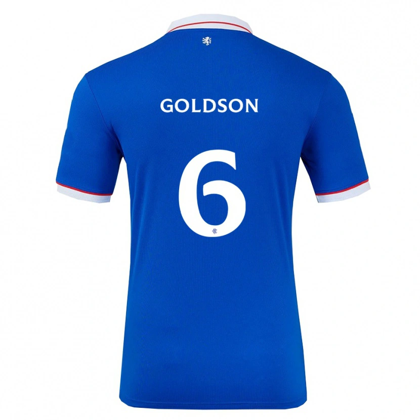 Danxen Niño Camiseta Connor Goldson #6 Azul Blanco 1ª Equipación 2025/26 La Camisa