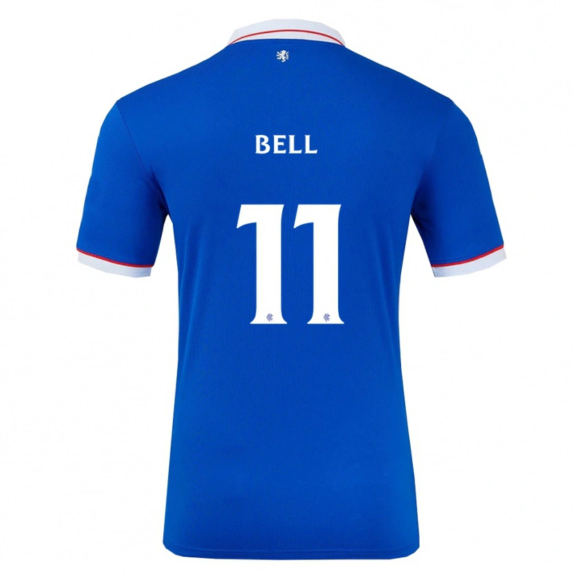 Danxen Niño Camiseta Megan Bell #11 Azul Blanco 1ª Equipación 2025/26 La Camisa