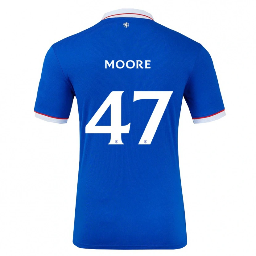 Danxen Niño Camiseta Mikey Moore #47 Azul Blanco 1ª Equipación 2025/26 La Camisa