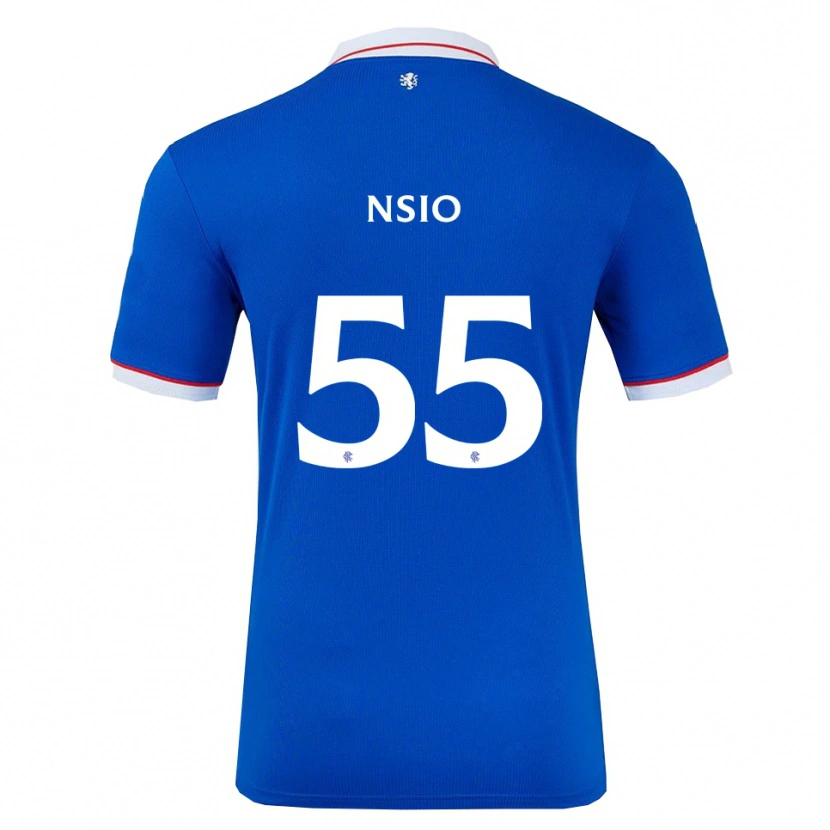 Danxen Niño Camiseta Paul Nsio #55 Azul Blanco 1ª Equipación 2025/26 La Camisa