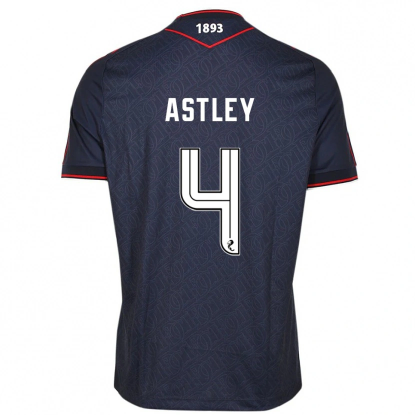 Danxen Niño Camiseta Ryan Astley #4 Azul Marino Blanco 1ª Equipación 2025/26 La Camisa