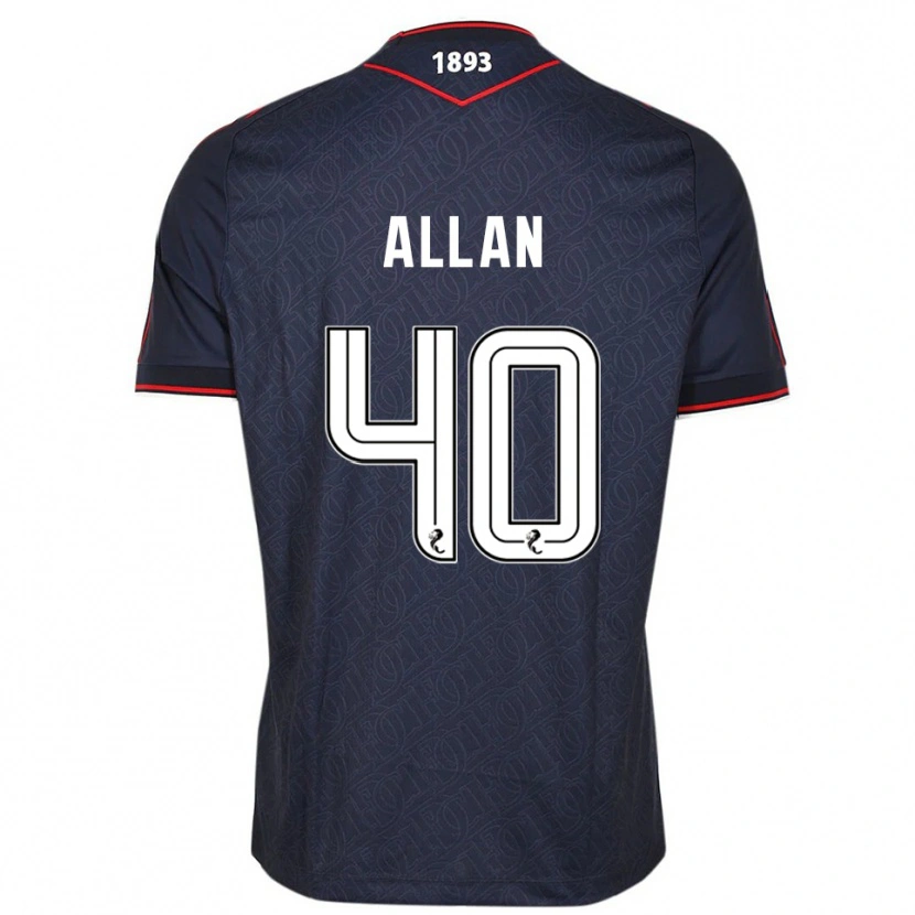 Danxen Niño Camiseta Finlay Allan #40 Azul Marino Blanco 1ª Equipación 2025/26 La Camisa