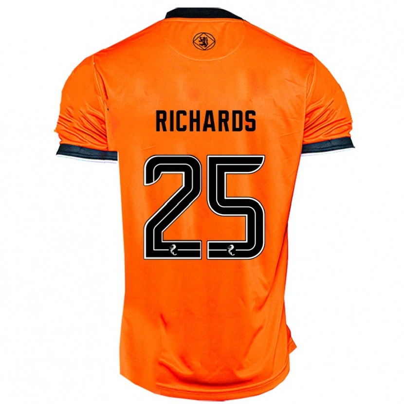 Danxen Niño Camiseta Dave Richards #25 Naranja Negro 1ª Equipación 2025/26 La Camisa