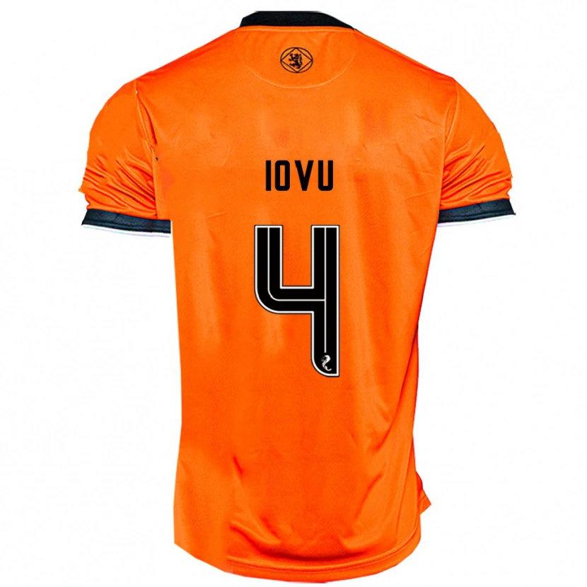 Danxen Niño Camiseta Iurie Iovu #4 Naranja Negro 1ª Equipación 2025/26 La Camisa