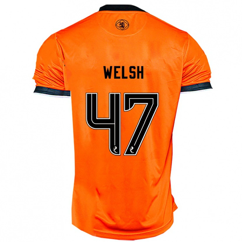 Danxen Niño Camiseta Harry Welsh #47 Naranja Negro 1ª Equipación 2025/26 La Camisa