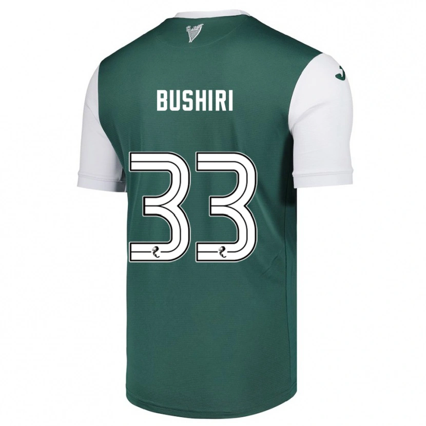 Danxen Niño Camiseta Rocky Bushiri #33 Verde Blanco 1ª Equipación 2025/26 La Camisa