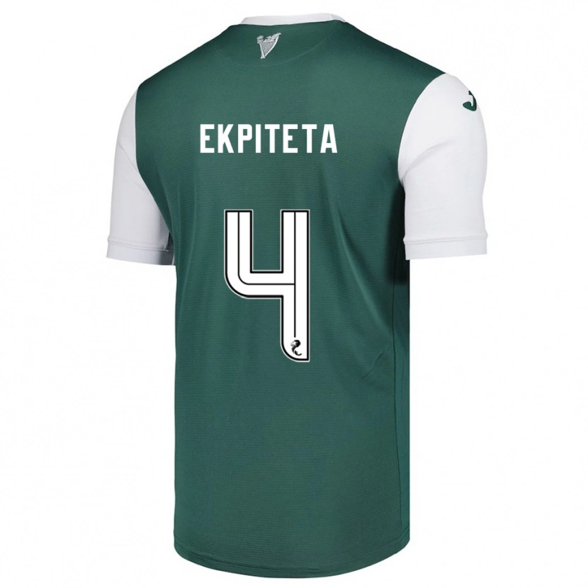 Danxen Niño Camiseta Marvin Ekpiteta #4 Verde Blanco 1ª Equipación 2025/26 La Camisa