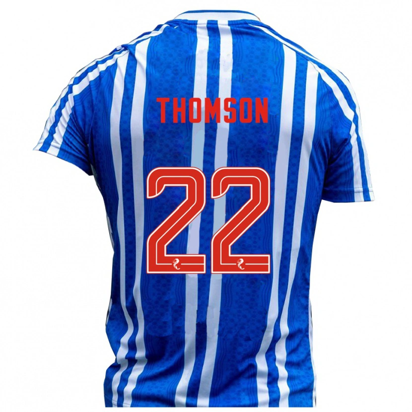 Danxen Niño Camiseta Jack Thomson #22 Azul Blanco 1ª Equipación 2025/26 La Camisa