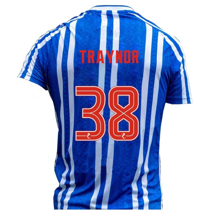 Danxen Niño Camiseta Archie Traynor #38 Azul Blanco 1ª Equipación 2025/26 La Camisa