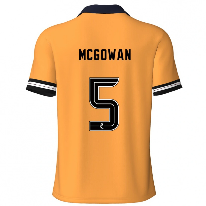 Danxen Niño Camiseta Ryan Mcgowan #5 Amarillo Negro 1ª Equipación 2025/26 La Camisa