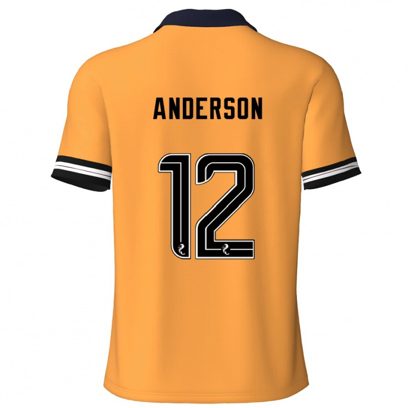 Danxen Niño Camiseta Rhys Anderson #12 Amarillo Negro 1ª Equipación 2025/26 La Camisa