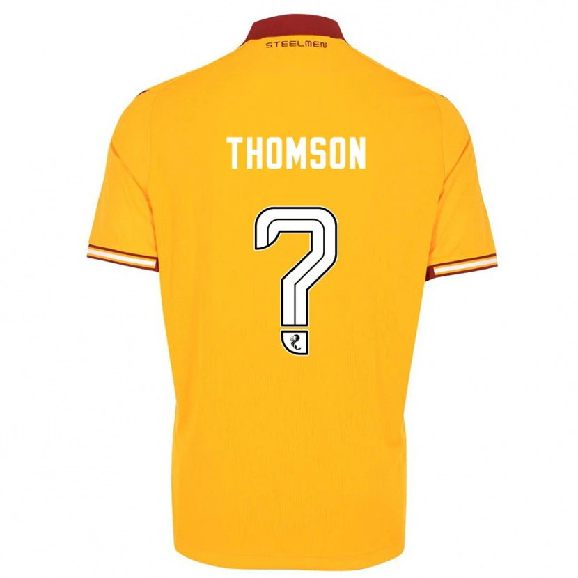 Danxen Niño Camiseta Aaron Thomson #0 Amarillo Borgoña 1ª Equipación 2025/26 La Camisa