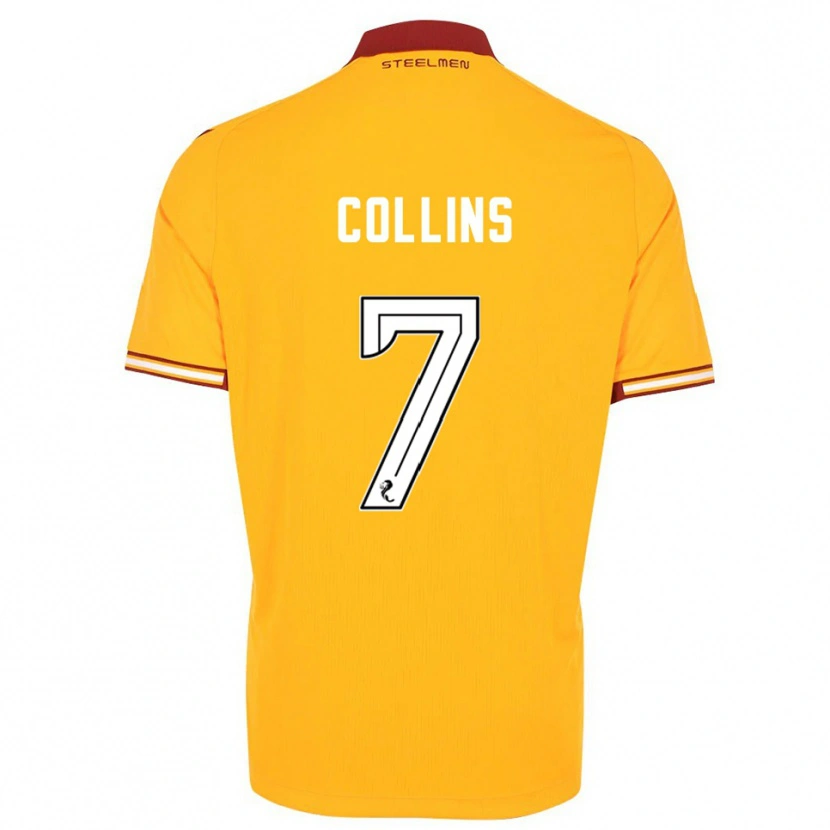 Danxen Niño Camiseta Bailley Collins #7 Amarillo Borgoña 1ª Equipación 2025/26 La Camisa