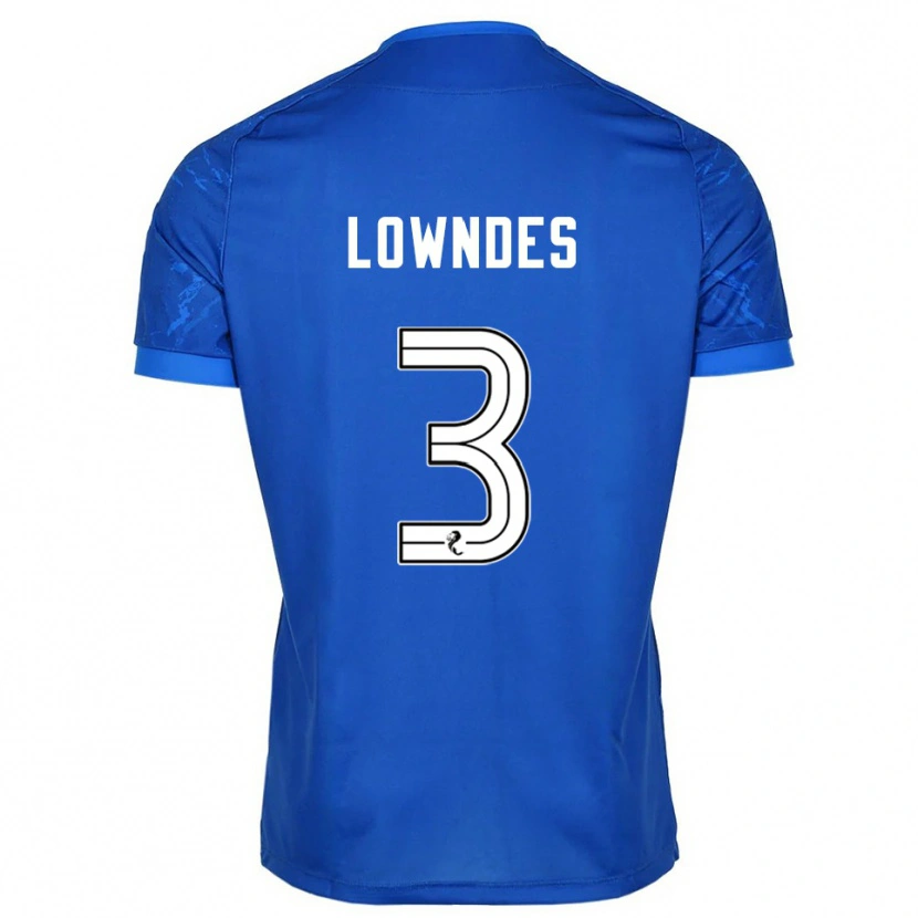 Danxen Niño Camiseta Thomas Lowndes #3 Azul Blanco 1ª Equipación 2025/26 La Camisa