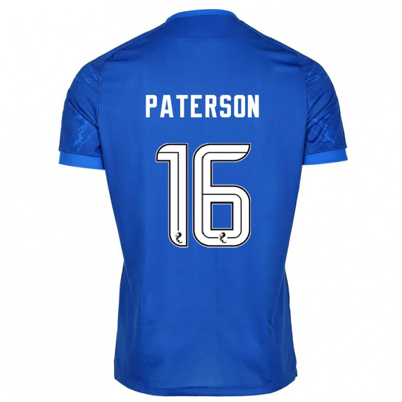 Danxen Niño Camiseta Megan Paterson #16 Azul Blanco 1ª Equipación 2025/26 La Camisa
