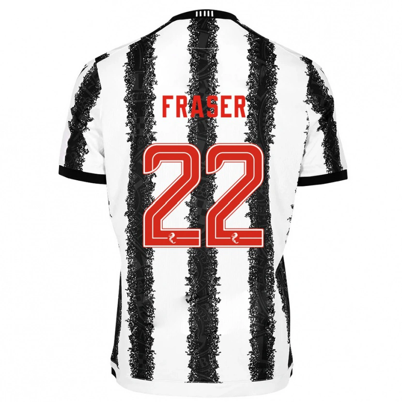 Danxen Niño Camiseta Marcus Fraser #22 Blanco Negro 1ª Equipación 2025/26 La Camisa