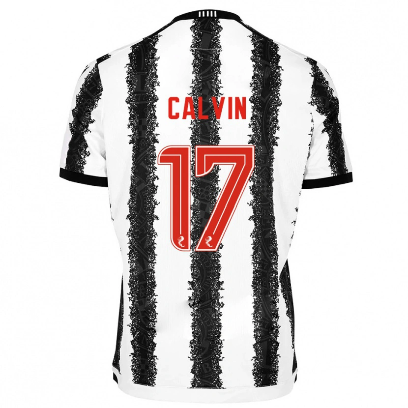 Danxen Niño Camiseta Jalmaro Calvin #17 Blanco Negro 1ª Equipación 2025/26 La Camisa
