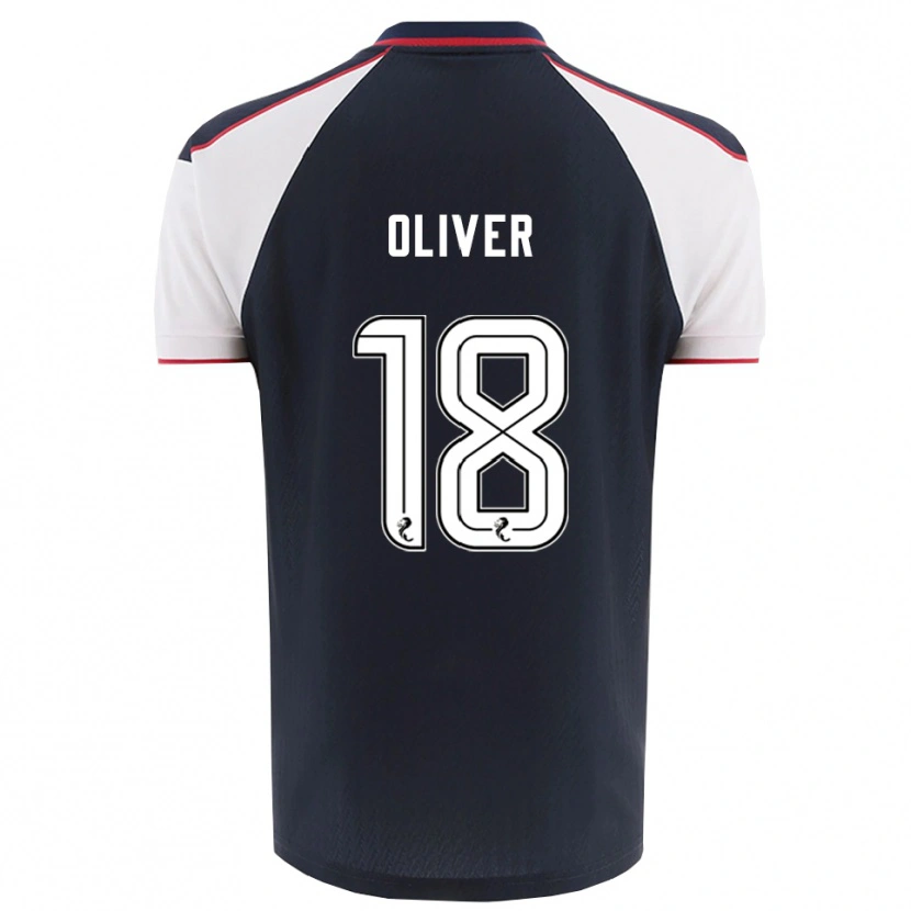 Danxen Niño Camiseta Gary Oliver #18 Azul Marino Blanco 1ª Equipación 2025/26 La Camisa
