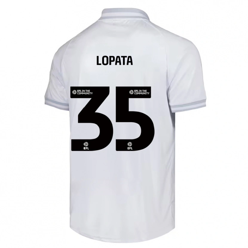 Danxen Niño Camiseta Kacper Lopata #35 Blanco Gris Negro 2ª Equipación 2025/26 La Camisa