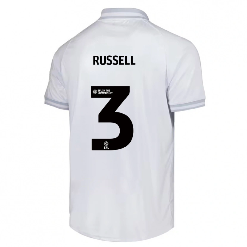 Danxen Niño Camiseta Jon Russell #3 Blanco Gris Negro 2ª Equipación 2025/26 La Camisa
