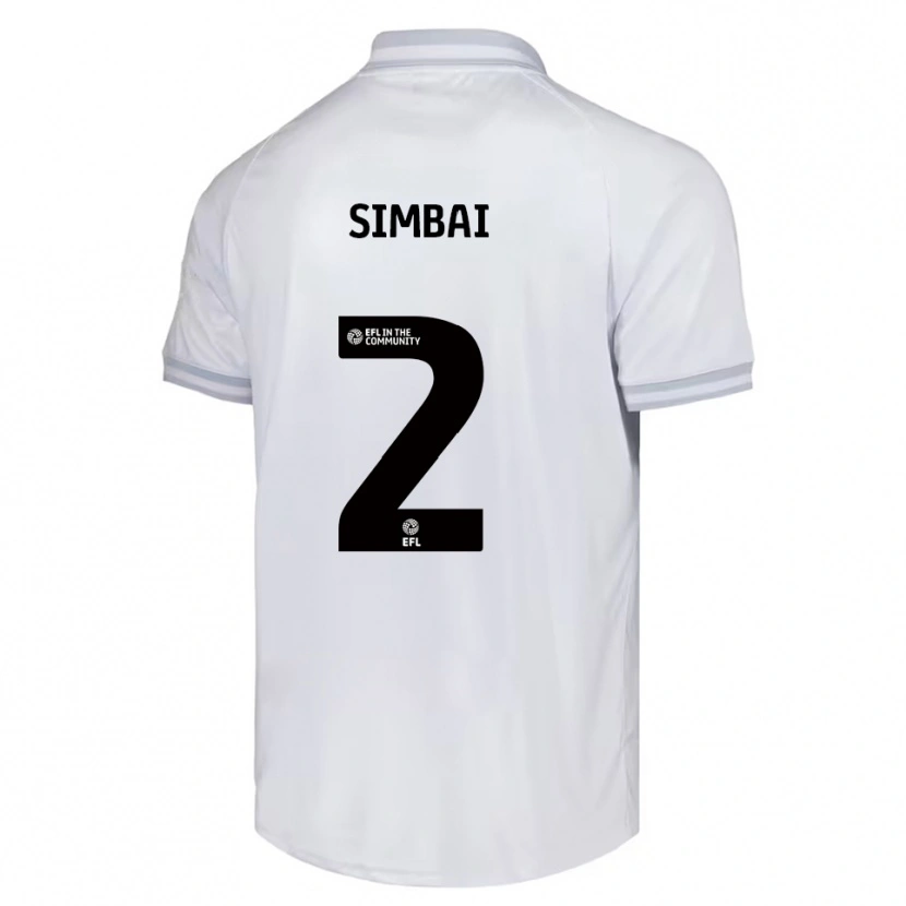 Danxen Niño Camiseta Kingston Simbai #2 Blanco Gris Negro 2ª Equipación 2025/26 La Camisa