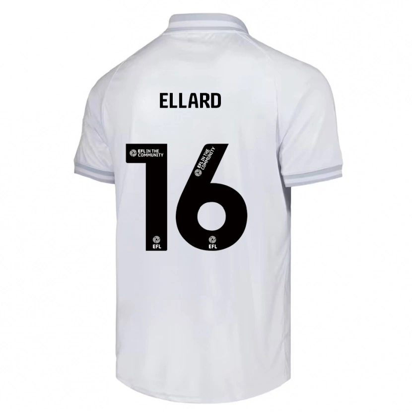 Danxen Niño Camiseta Aston Ellard #16 Blanco Gris Negro 2ª Equipación 2025/26 La Camisa